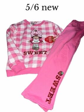 Strawberry shortcake 5/6 outfit pants sweatshirt new